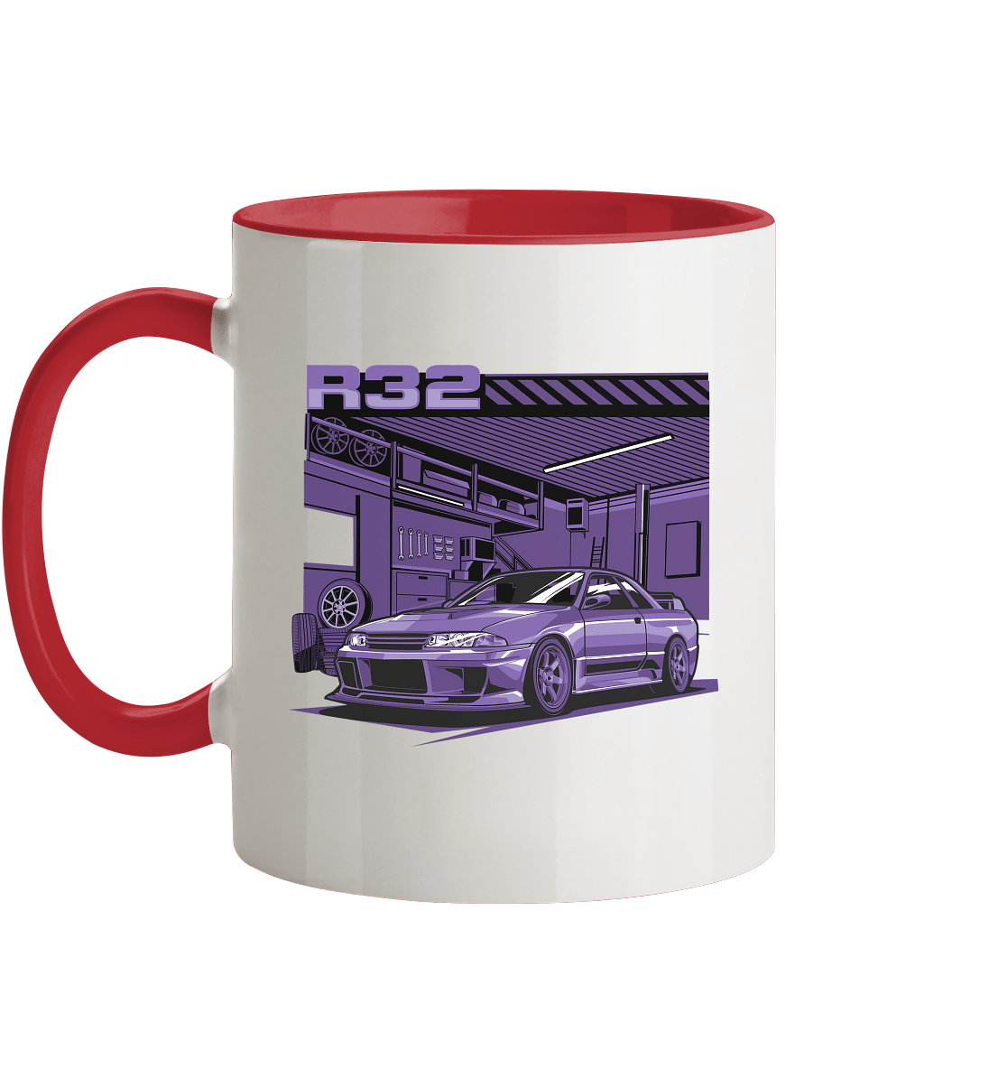 Nissan Skyline R32 Garage - Tasse zweifarbig - MotoMerch.de