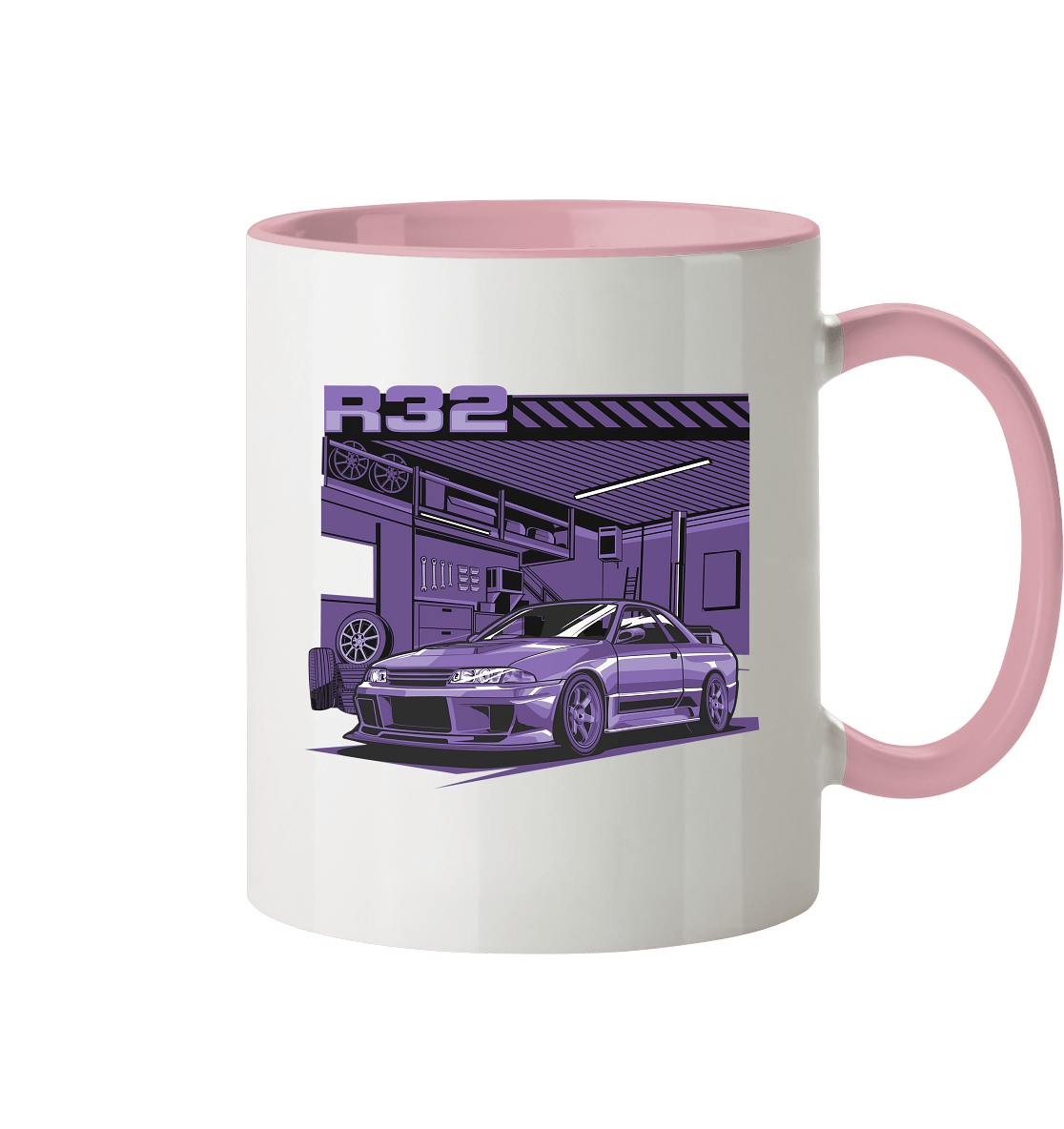 Nissan Skyline R32 Garage - Tasse zweifarbig - MotoMerch.de