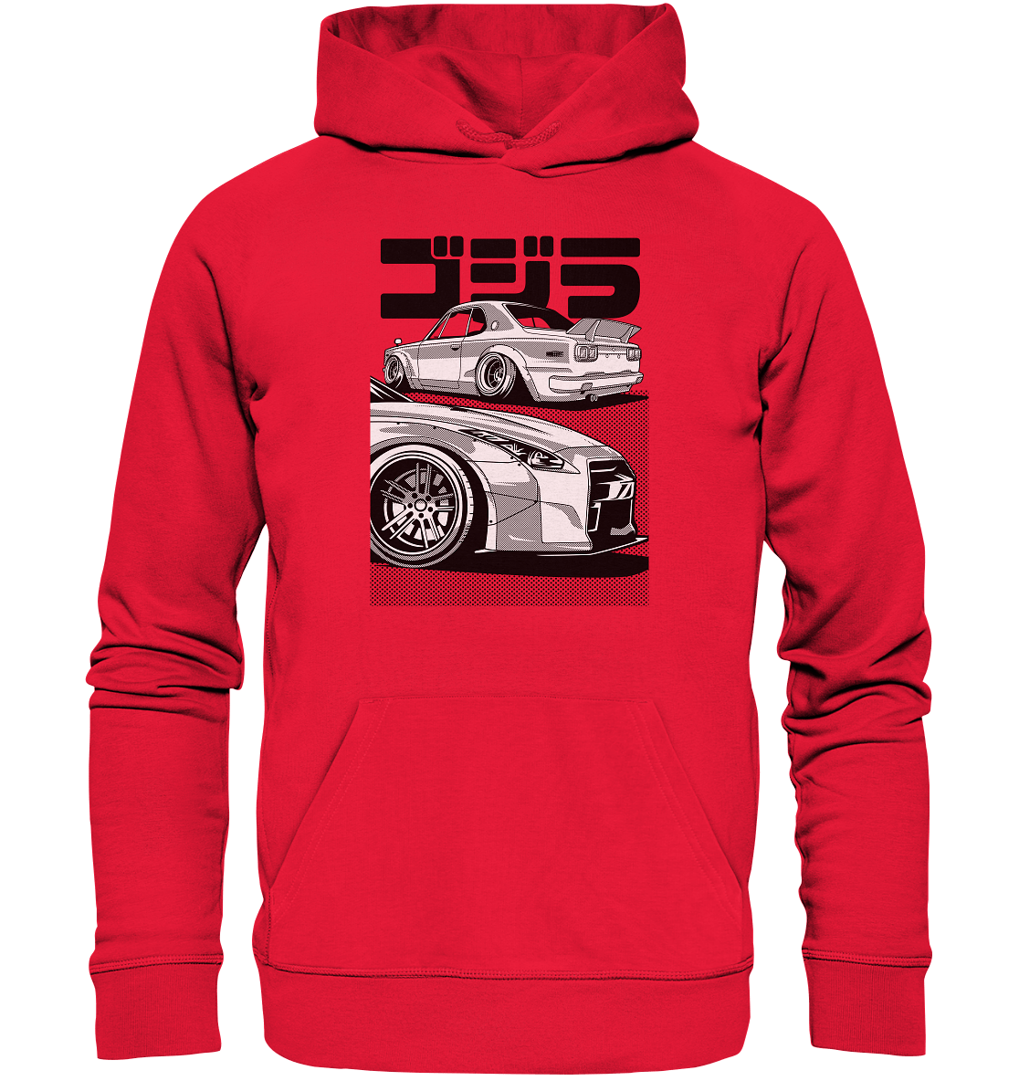 R35 GT-R vs. KPGC10 Skyline - Premium Unisex Hoodie - MotoMerch.de