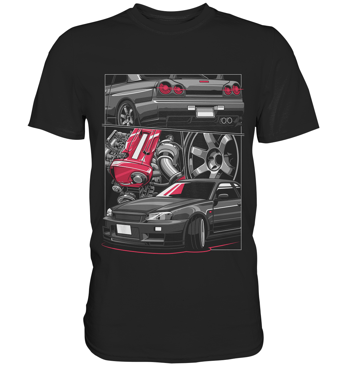 RB26 Skyline R34 - Premium Shirt - MotoMerch.de
