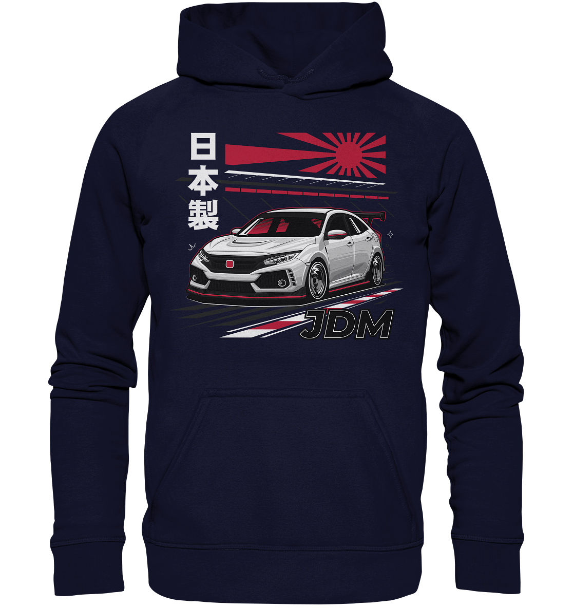 Rising Sun Civic FK8 Type-R - Basic Unisex Hoodie XL - MotoMerch.de
