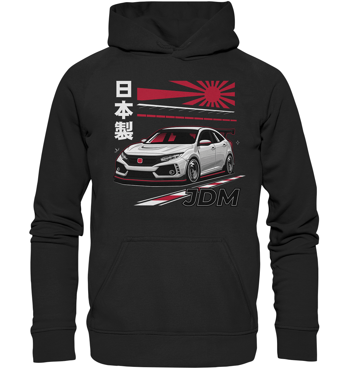 Rising Sun Civic FK8 Type-R - Basic Unisex Hoodie XL - MotoMerch.de
