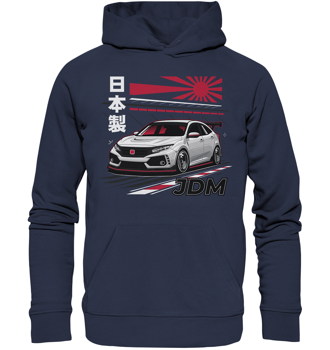 Rising Sun Civic FK8 Type-R - Premium Unisex Hoodie - MotoMerch.de