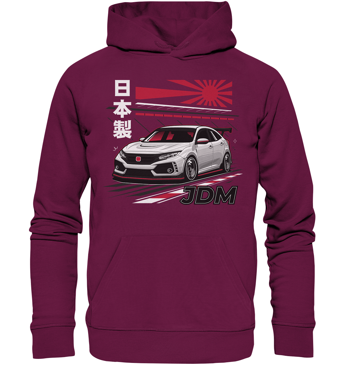Rising Sun Civic FK8 Type-R - Premium Unisex Hoodie - MotoMerch.de