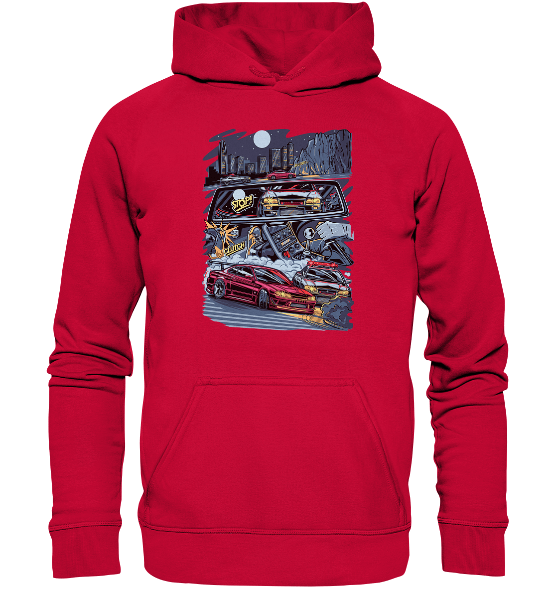 S15 vs R34 Touge Clash - Basic Unisex Hoodie - MotoMerch.de