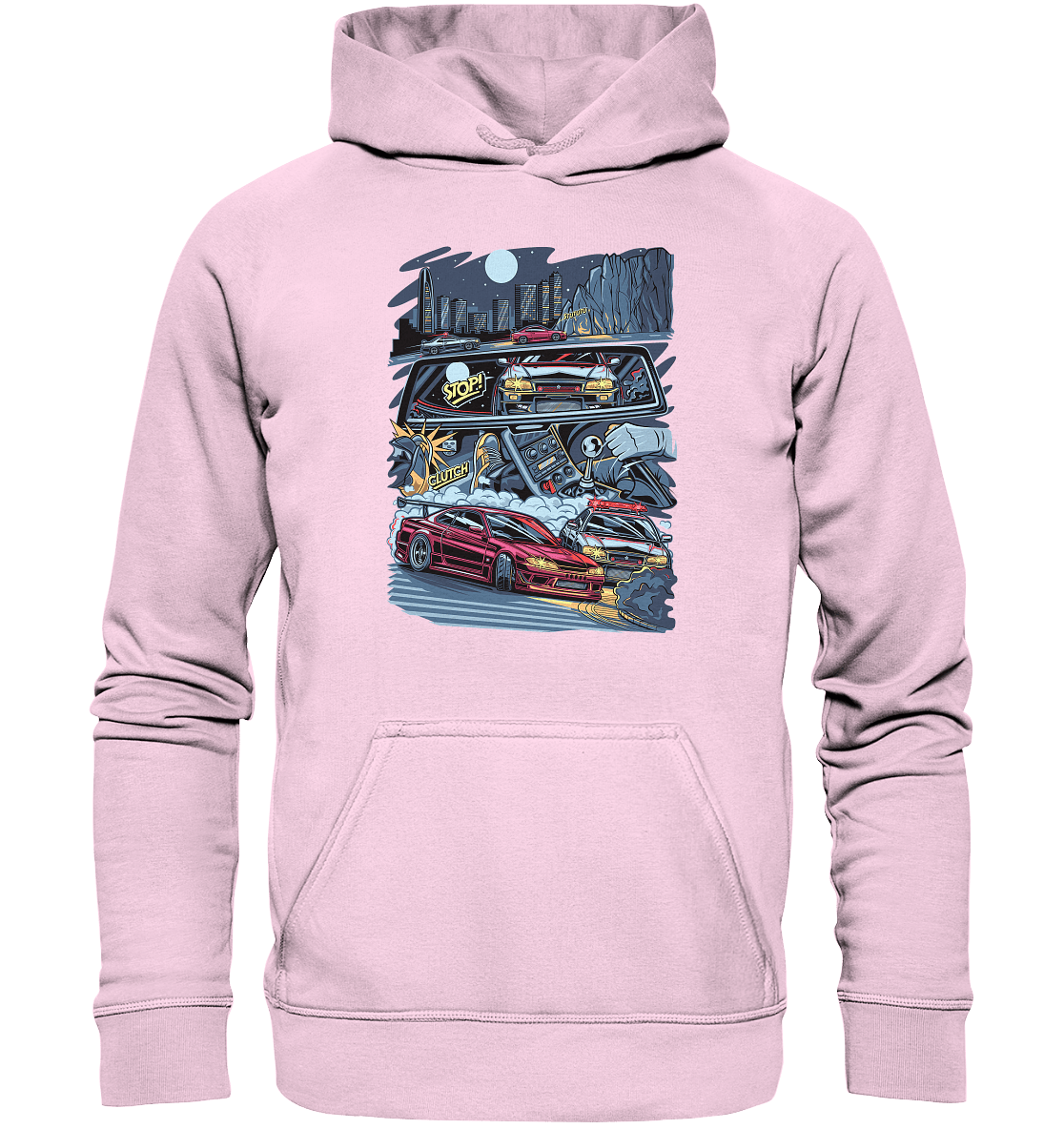 S15 vs R34 Touge Clash - Basic Unisex Hoodie - MotoMerch.de