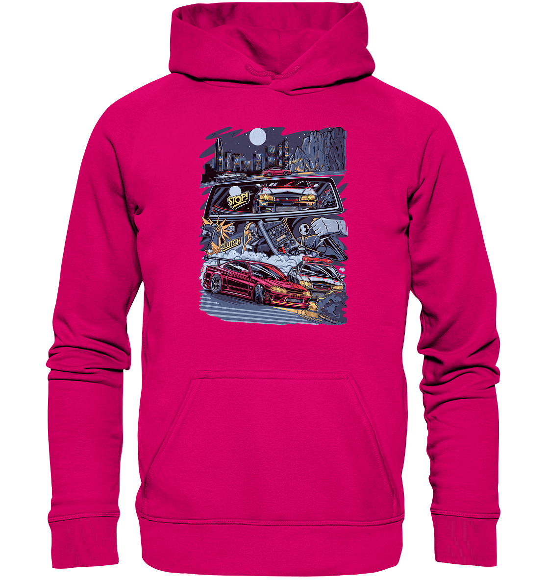 S15 vs R34 Touge Clash - Basic Unisex Hoodie - MotoMerch.de