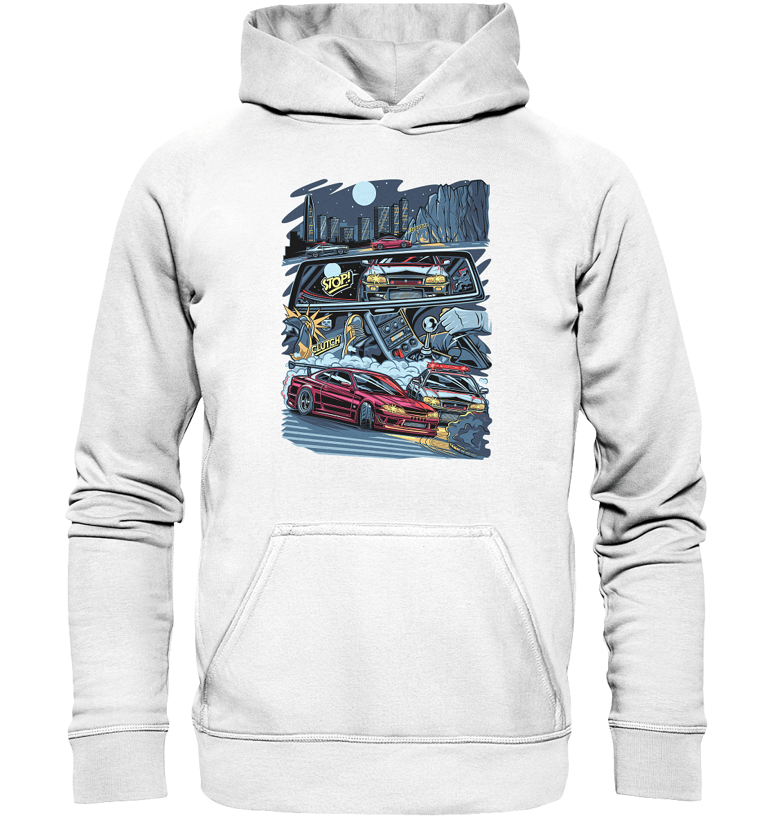 S15 vs R34 Touge Clash - Basic Unisex Hoodie - MotoMerch.de
