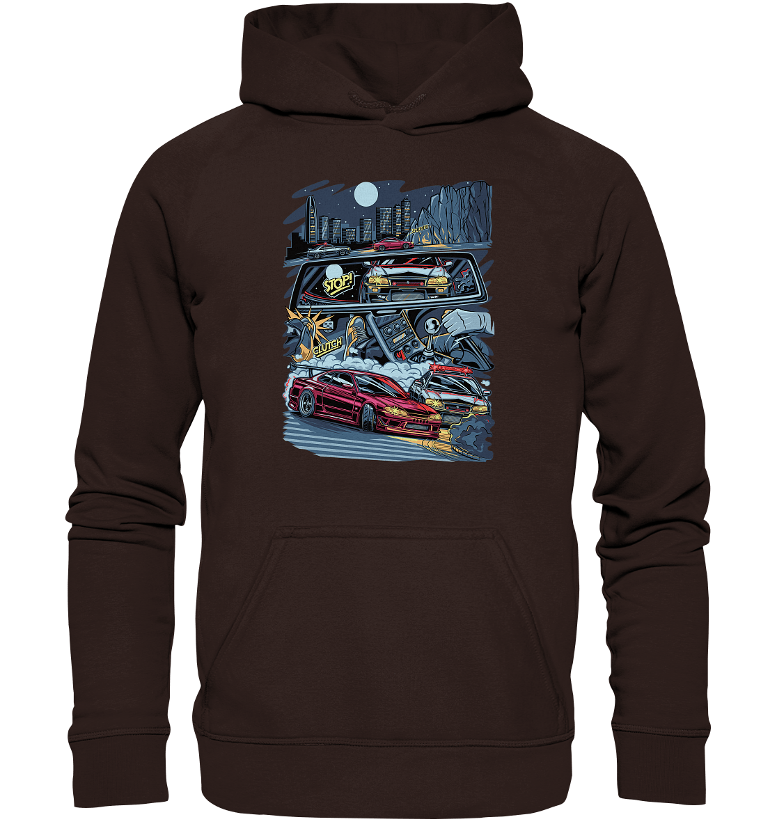 S15 vs R34 Touge Clash - Basic Unisex Hoodie - MotoMerch.de