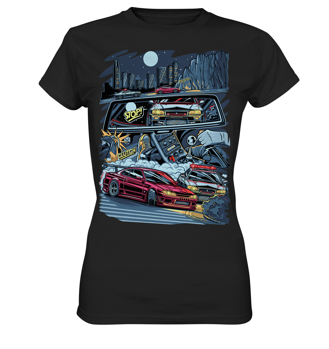 S15 vs R34 Touge Clash - Ladies Premium Shirt - MotoMerch.de