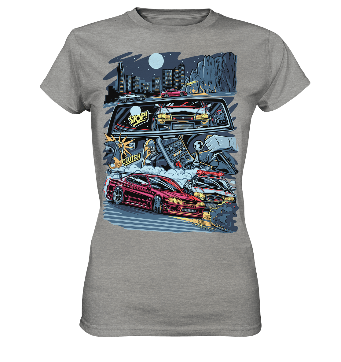 S15 vs R34 Touge Clash - Ladies Premium Shirt - MotoMerch.de