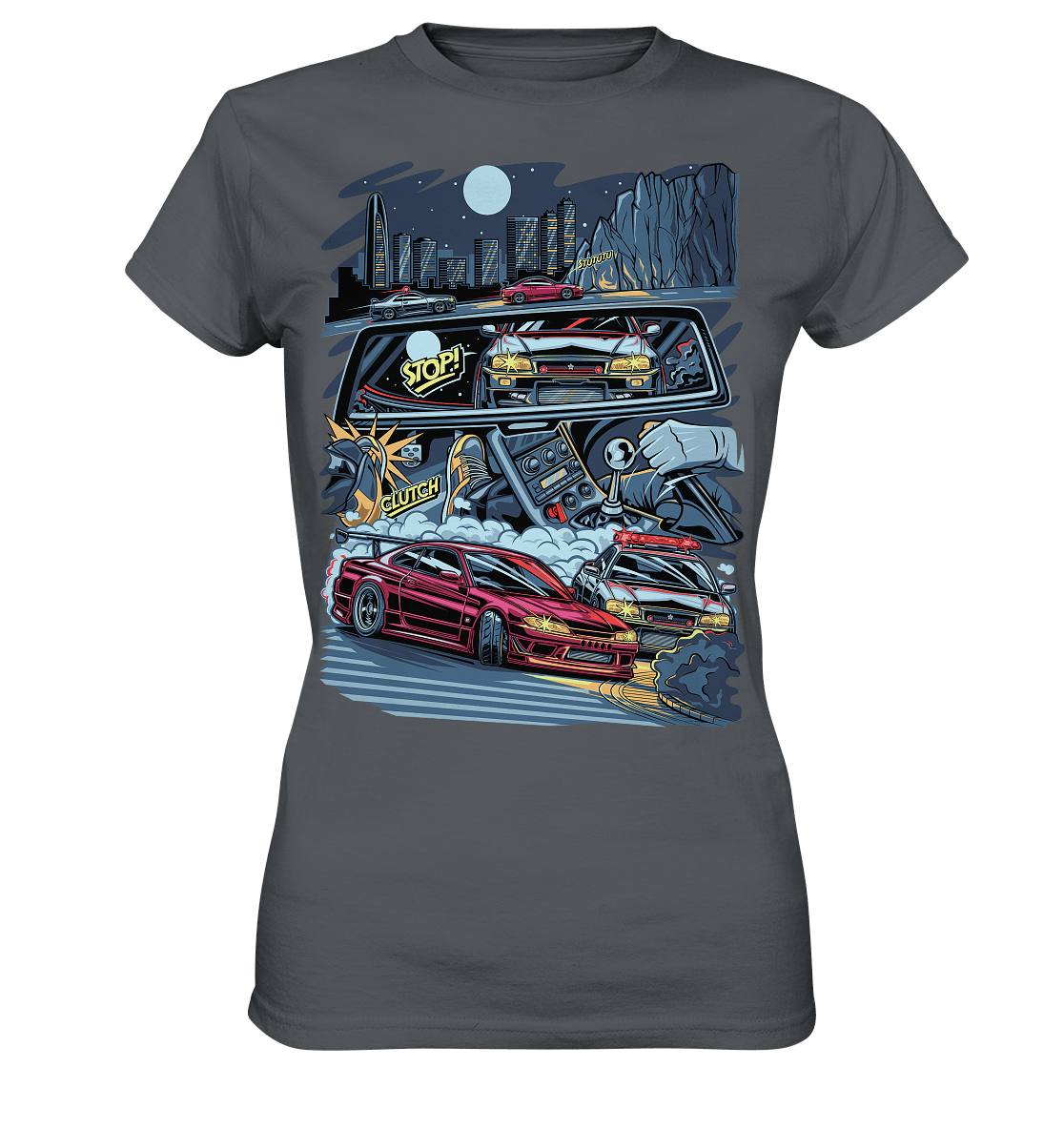 S15 vs R34 Touge Clash - Ladies Premium Shirt - MotoMerch.de