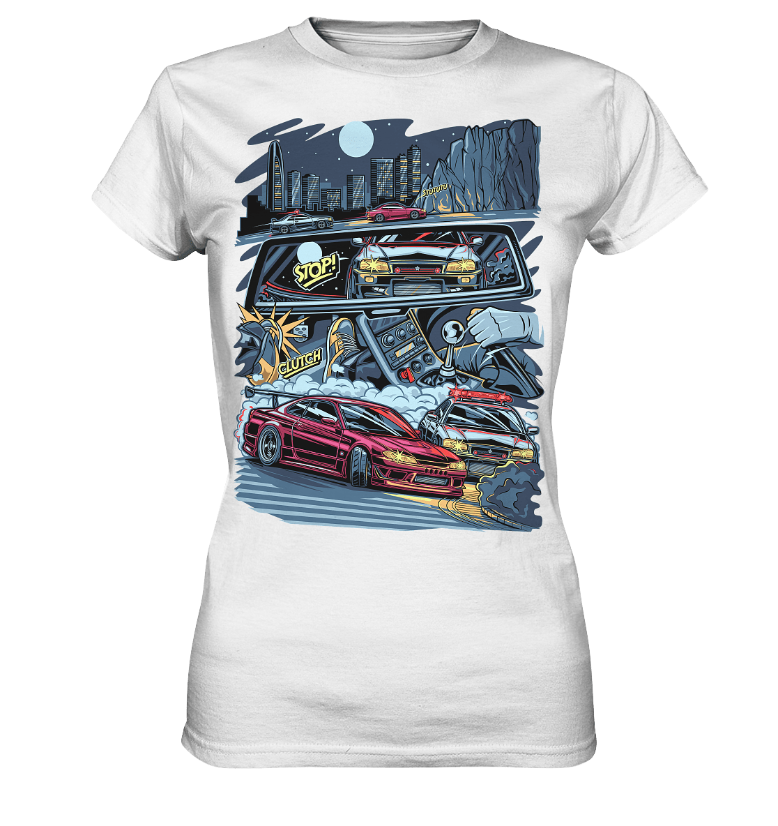 S15 vs R34 Touge Clash - Ladies Premium Shirt - MotoMerch.de