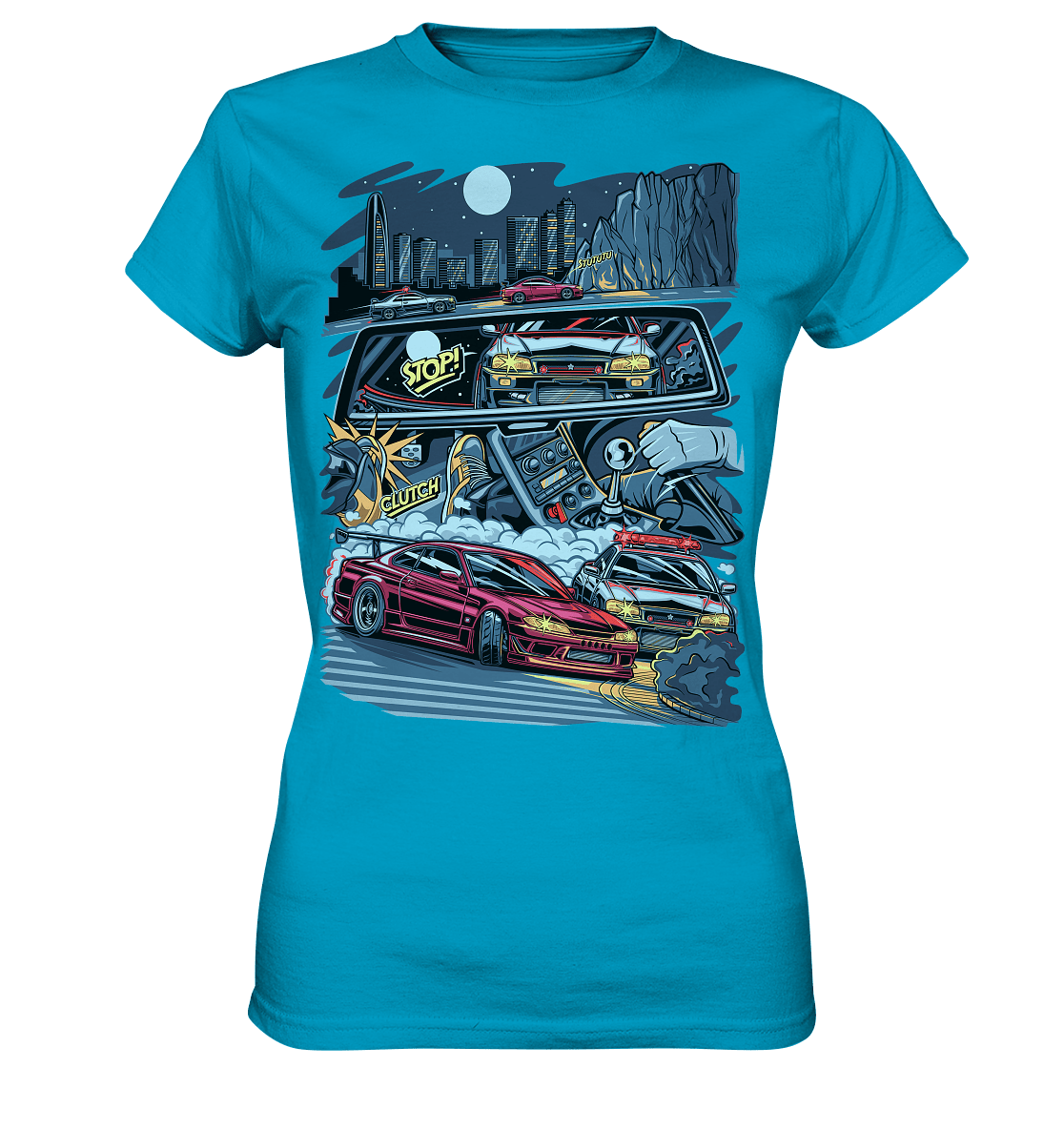 S15 vs R34 Touge Clash - Ladies Premium Shirt - MotoMerch.de