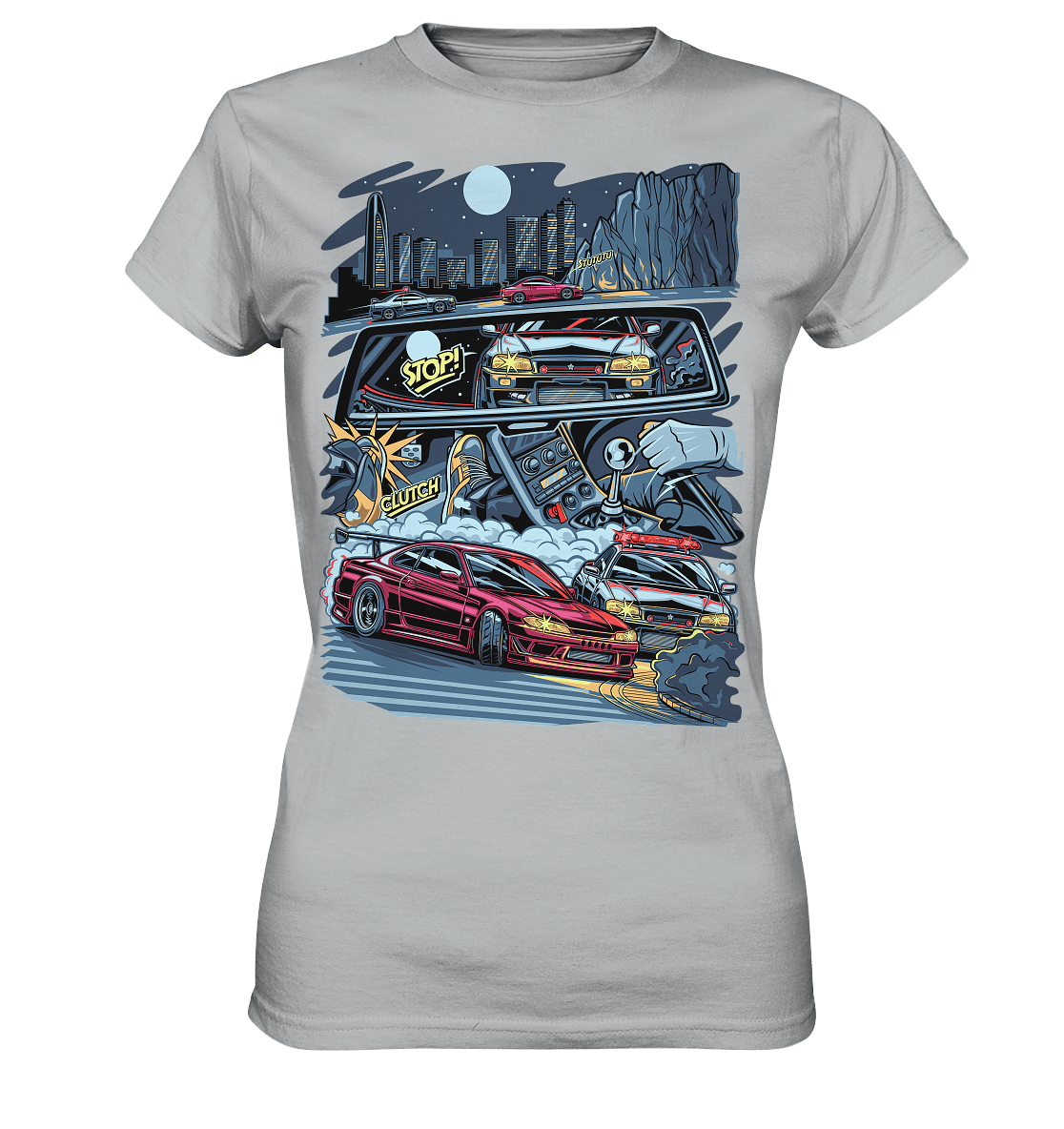S15 vs R34 Touge Clash - Ladies Premium Shirt - MotoMerch.de