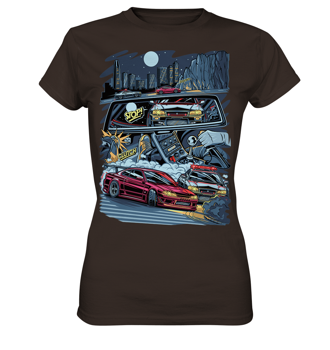 S15 vs R34 Touge Clash - Ladies Premium Shirt - MotoMerch.de