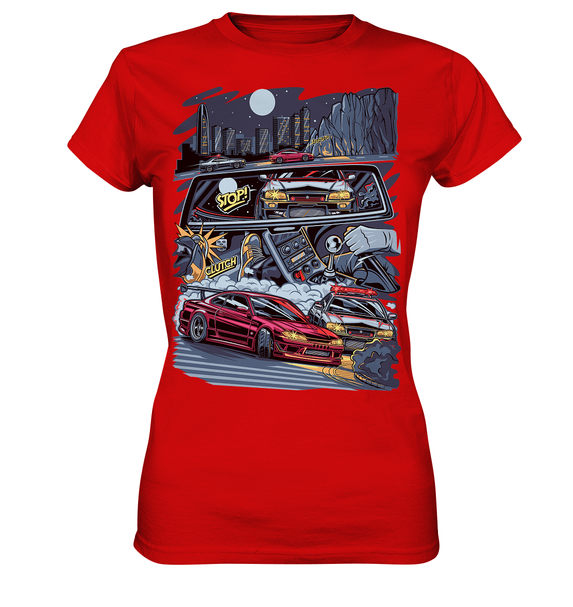 S15 vs R34 Touge Clash - Ladies Premium Shirt - MotoMerch.de