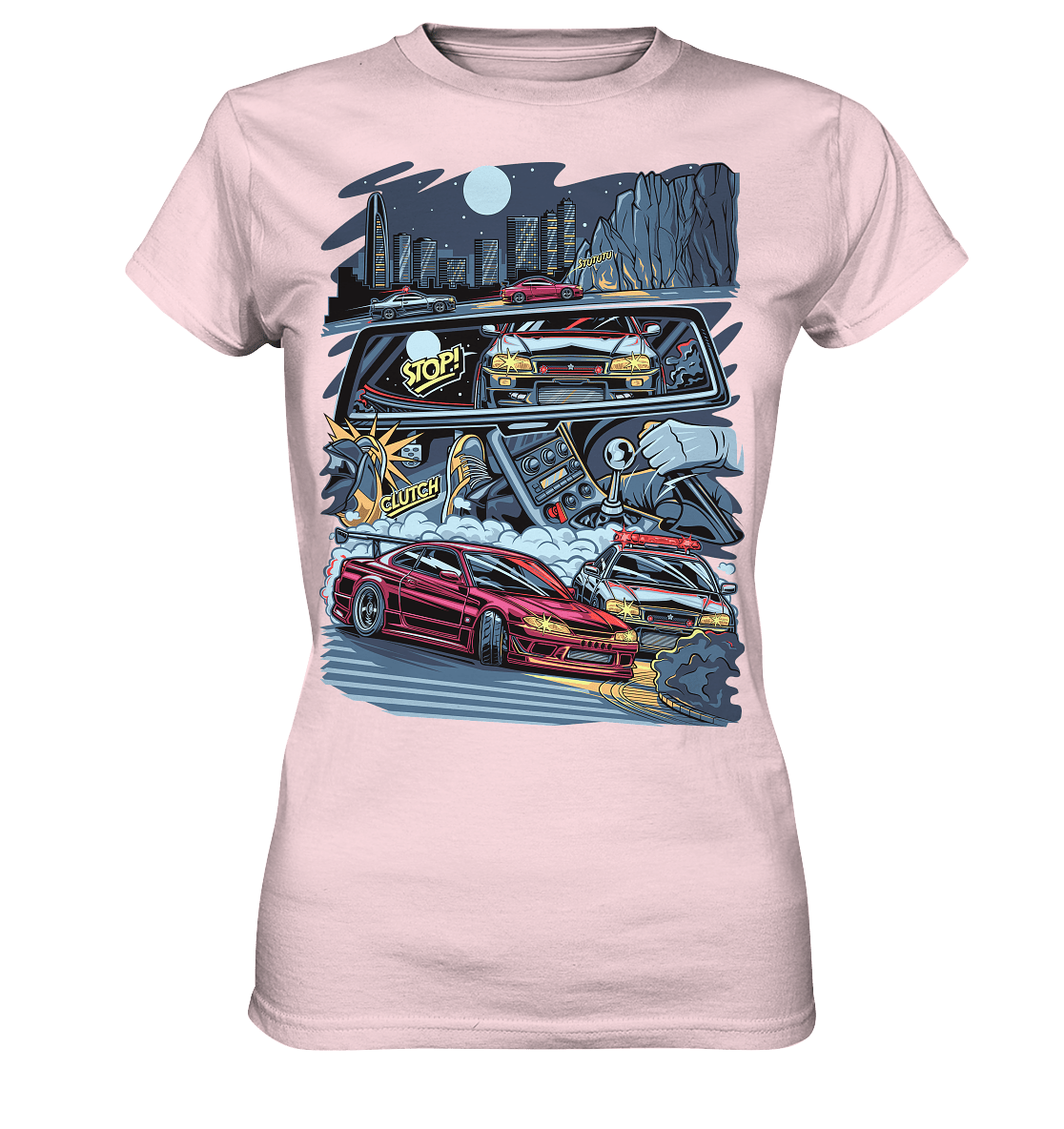 S15 vs R34 Touge Clash - Ladies Premium Shirt - MotoMerch.de