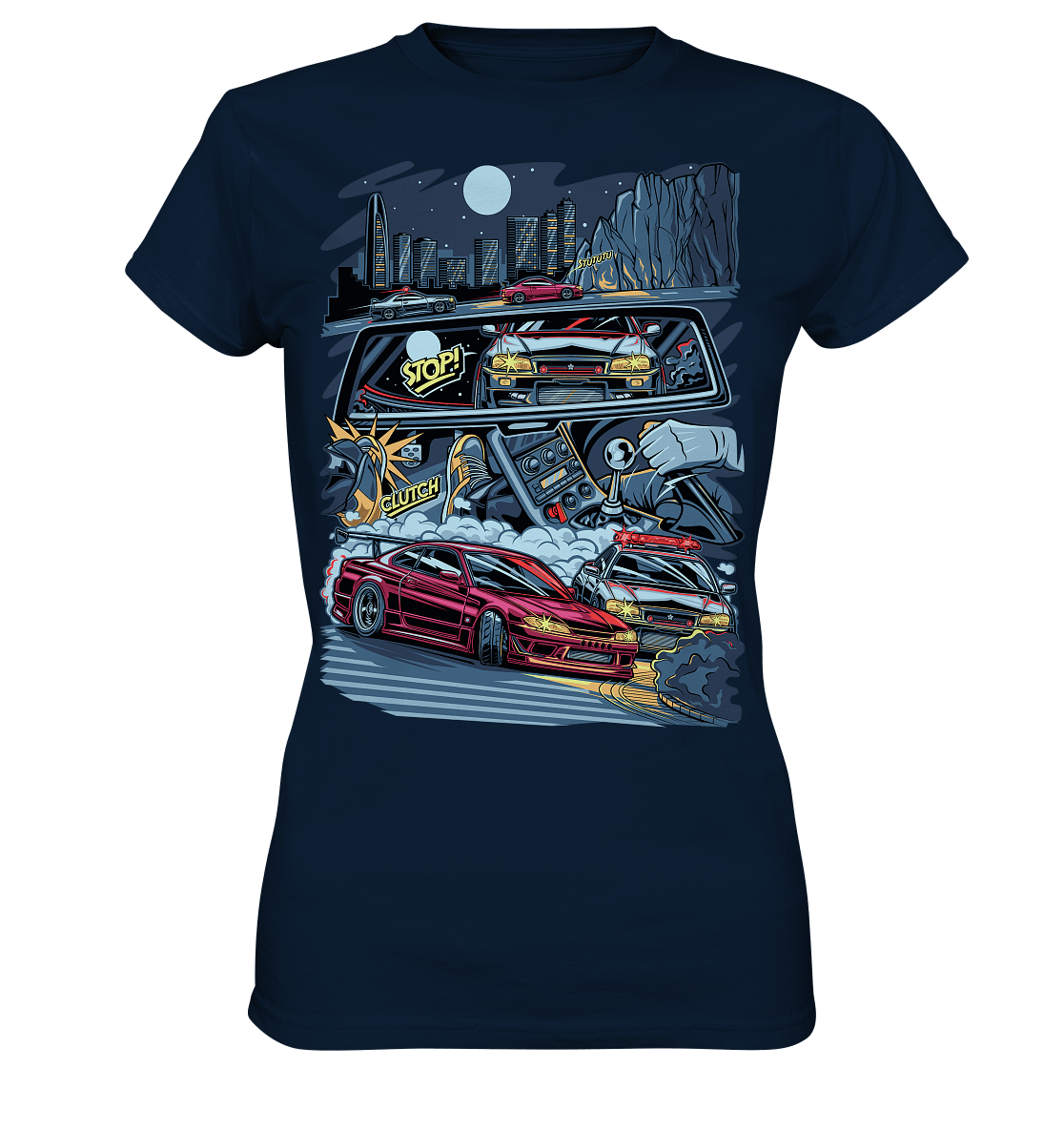 S15 vs R34 Touge Clash - Ladies Premium Shirt - MotoMerch.de