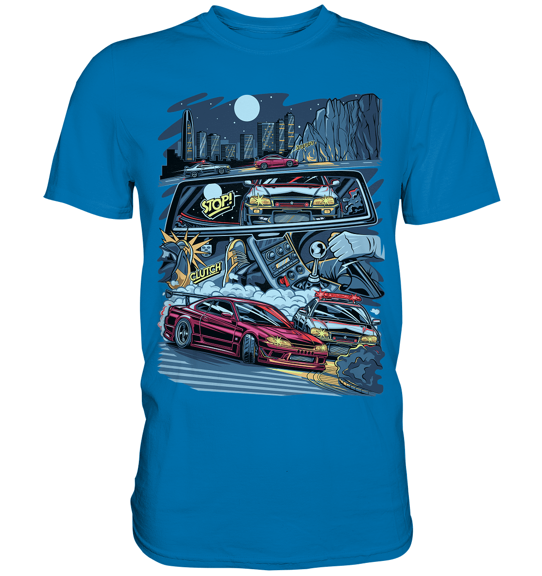 S15 vs R34 Touge Clash - Premium Shirt - MotoMerch.de