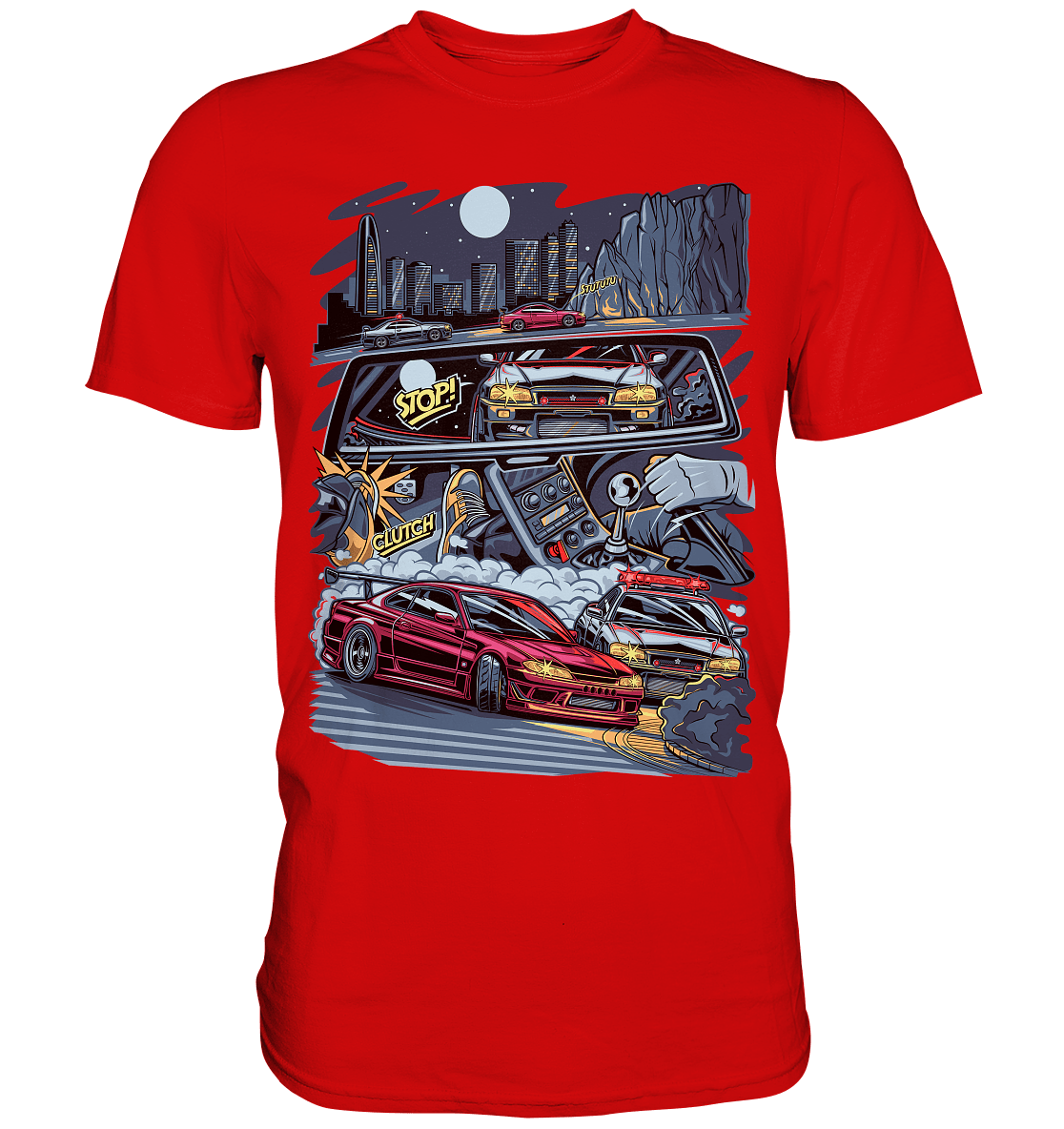 S15 vs R34 Touge Clash - Premium Shirt - MotoMerch.de