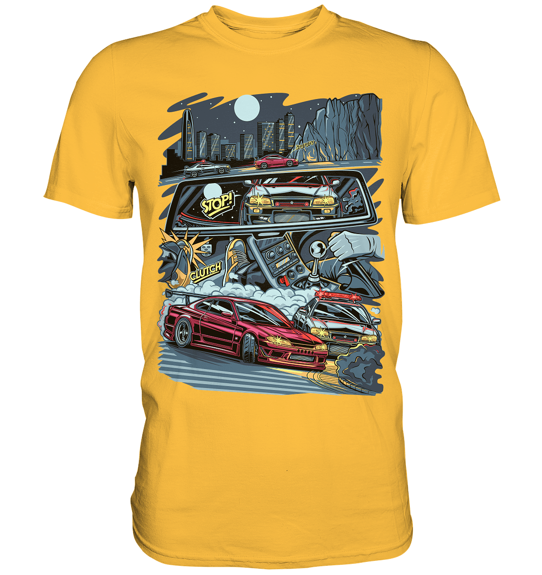 S15 vs R34 Touge Clash - Premium Shirt - MotoMerch.de