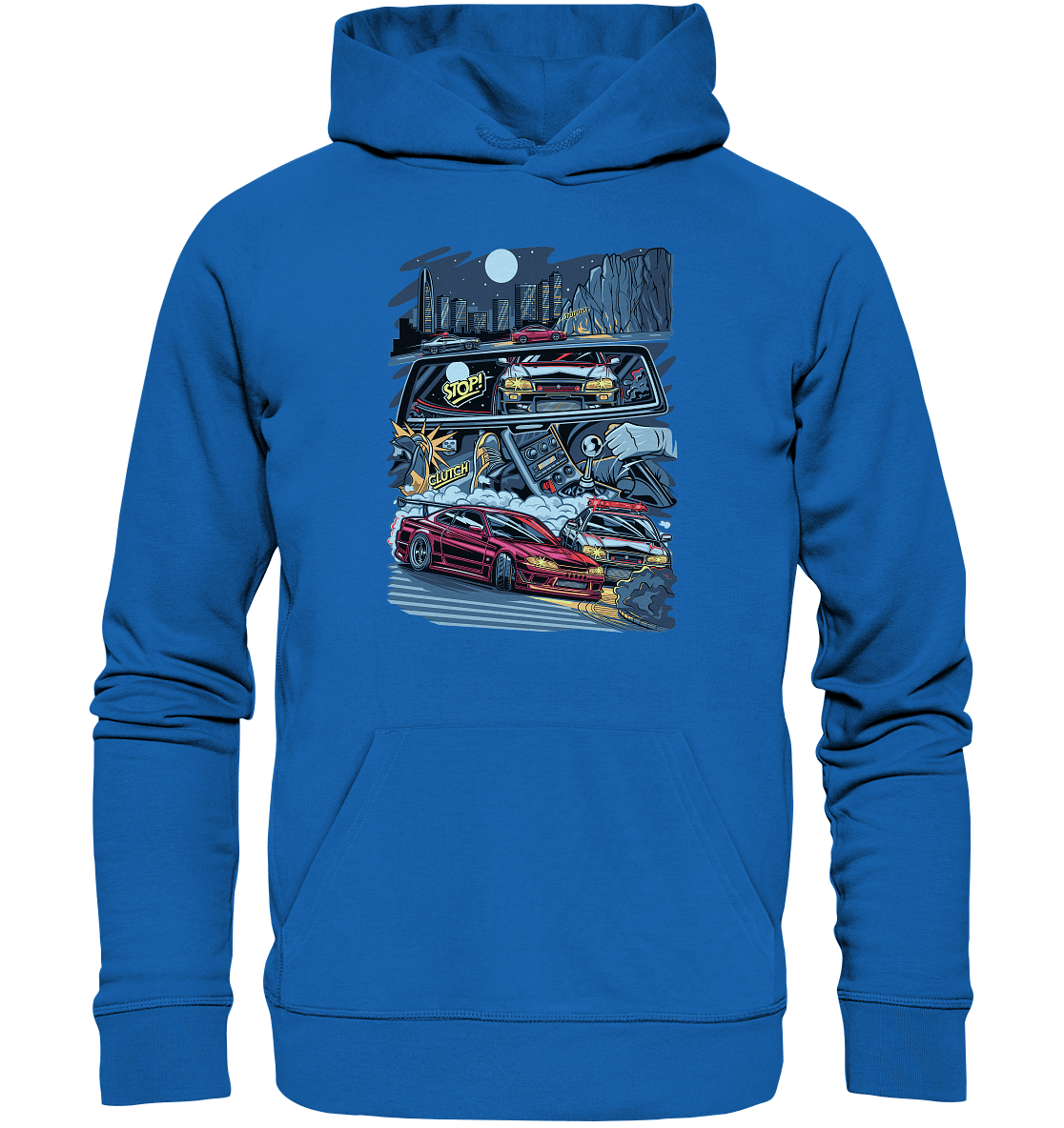 S15 vs R34 Touge Clash - Premium Unisex Hoodie - MotoMerch.de