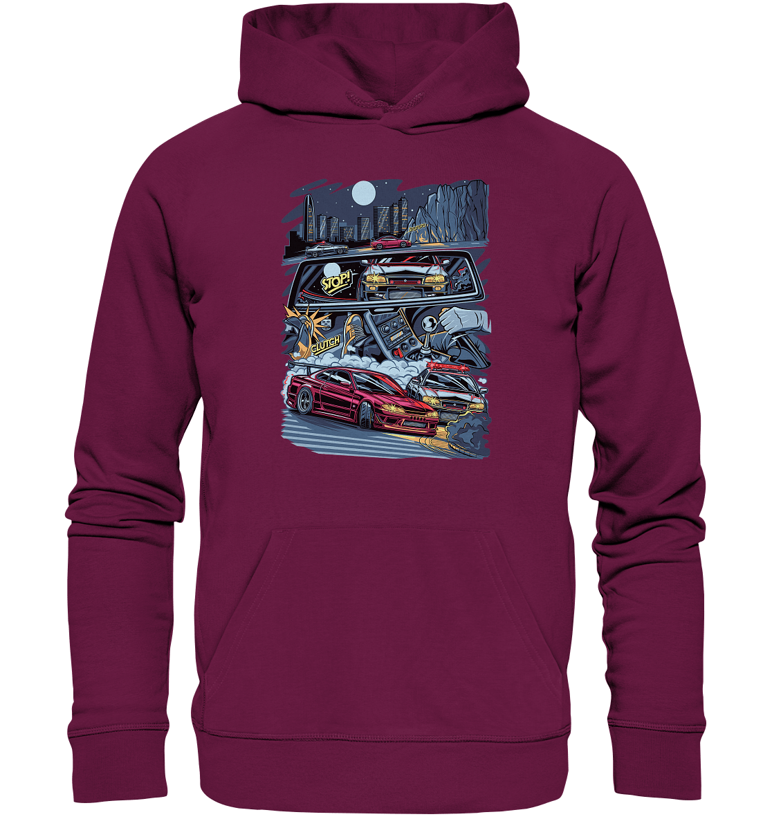 S15 vs R34 Touge Clash - Premium Unisex Hoodie - MotoMerch.de