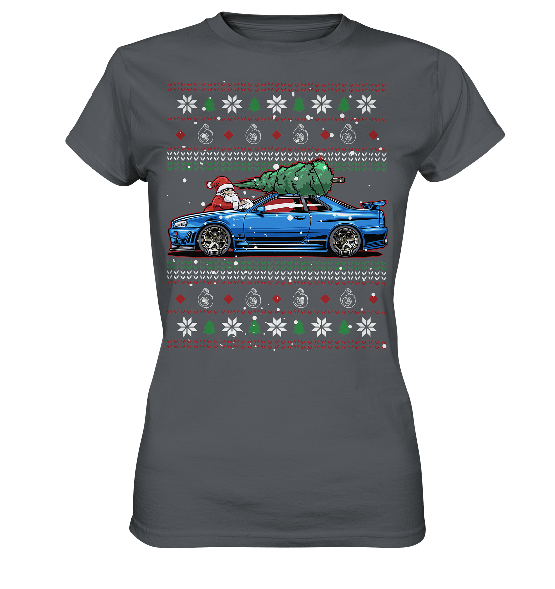Santa´s Schlitten - Skyline R34 - Ladies Premium Shirt - MotoMerch.de