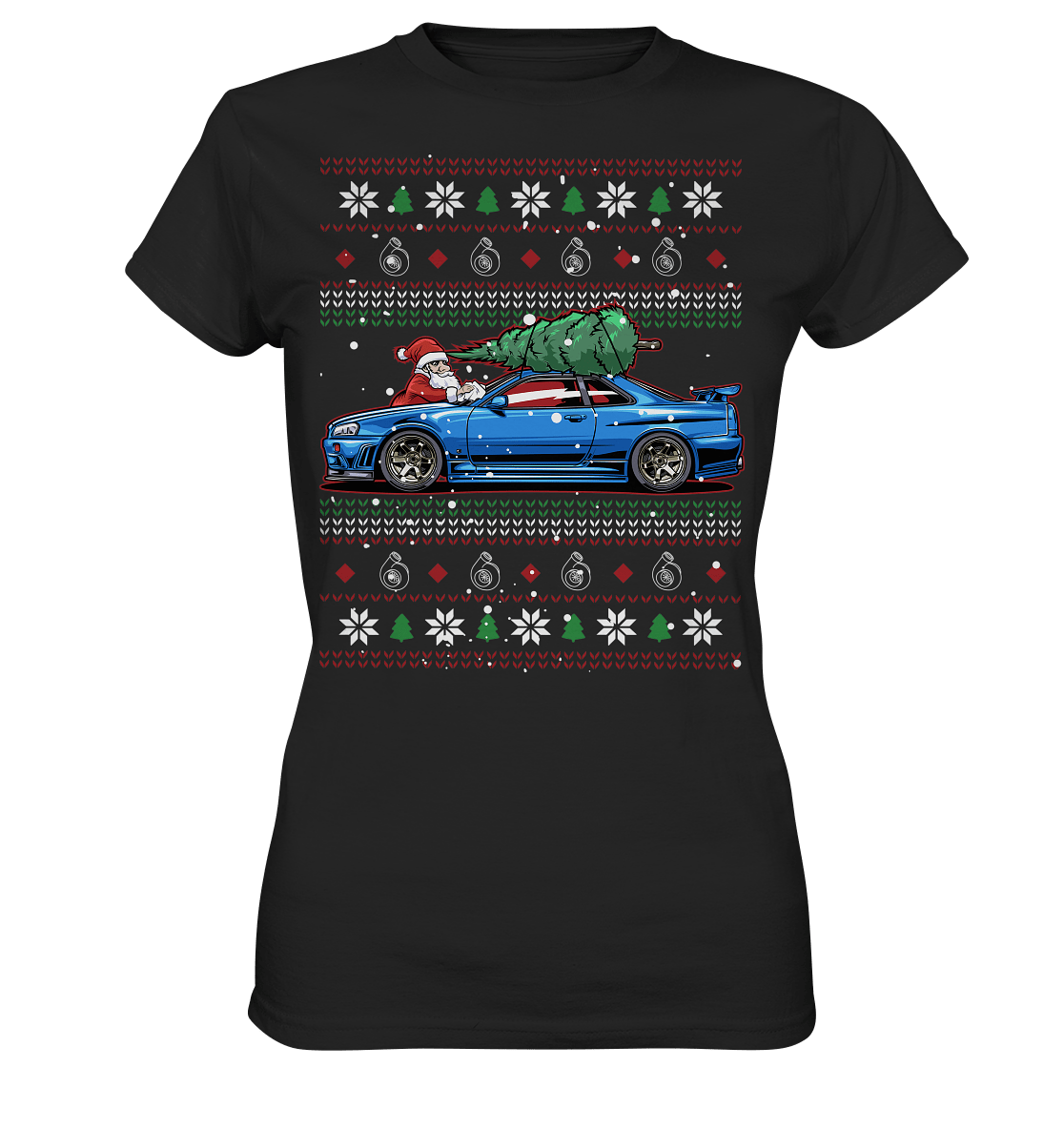 Santa´s Schlitten - Skyline R34 - Ladies Premium Shirt - MotoMerch.de