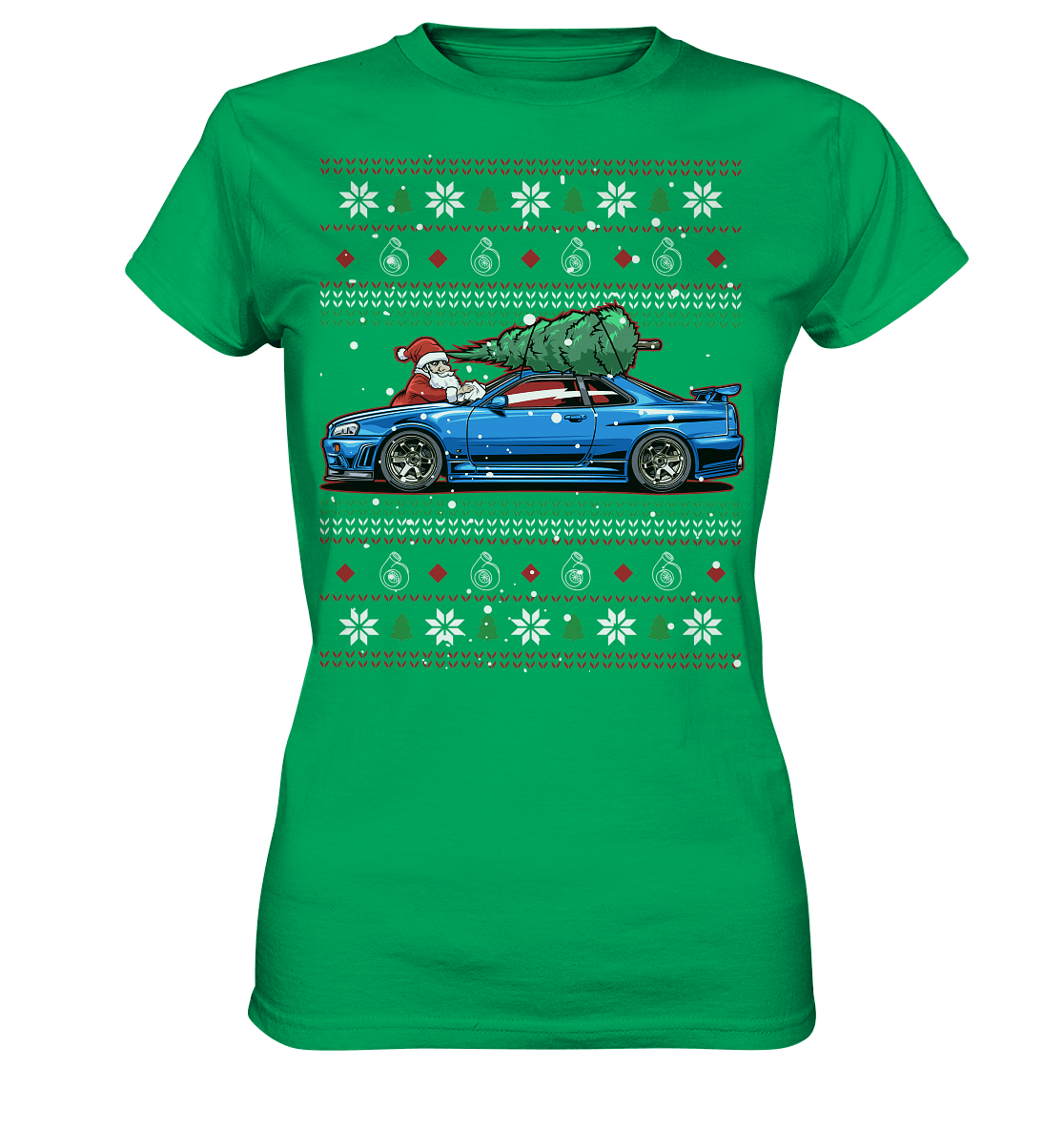 Santa´s Schlitten - Skyline R34 - Ladies Premium Shirt - MotoMerch.de