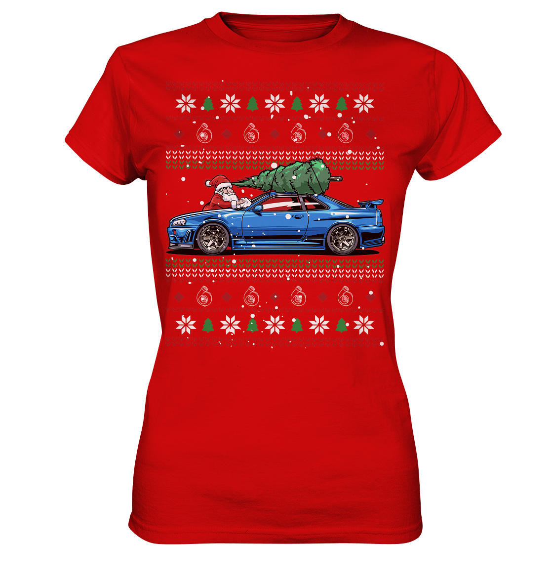 Santa´s Schlitten - Skyline R34 - Ladies Premium Shirt - MotoMerch.de