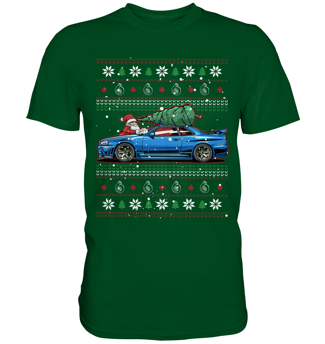 Santa´s Schlitten - Skyline R34 - Premium Shirt - MotoMerch.de