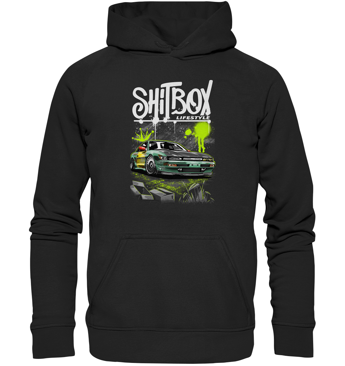 Shitbox Nissan Silvia PS13 - Basic Unisex Hoodie XL - MotoMerch.de
