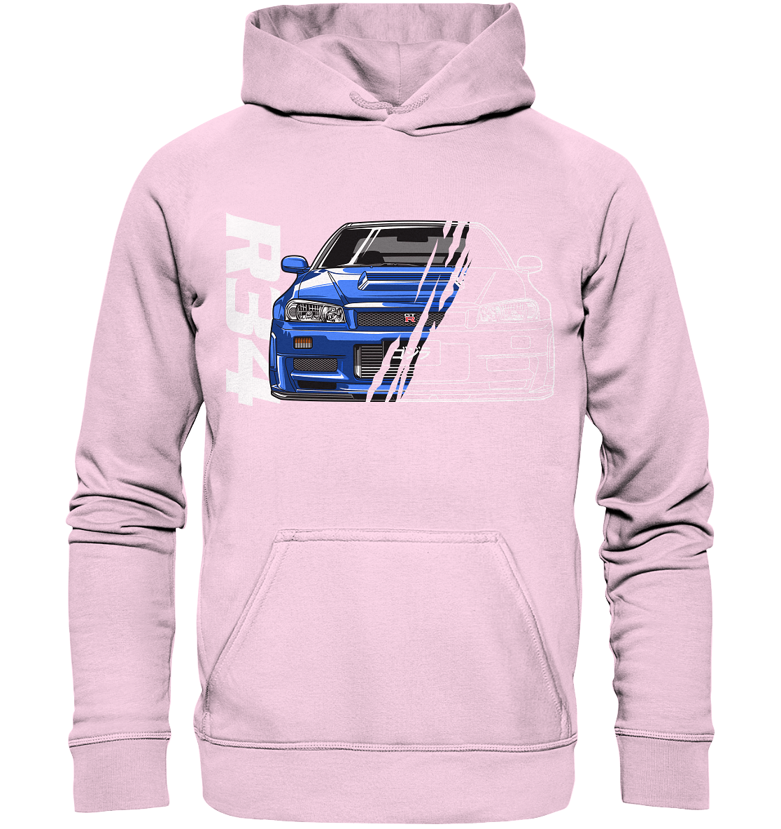 Skyline R34 GT-R Half-Cut - Basic Unisex Hoodie - MotoMerch.de