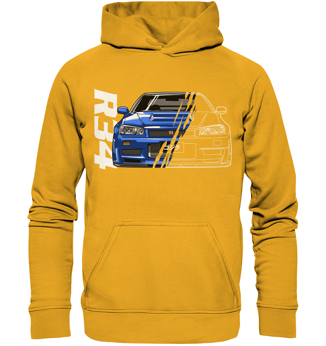 Skyline R34 GT-R Half-Cut - Basic Unisex Hoodie - MotoMerch.de