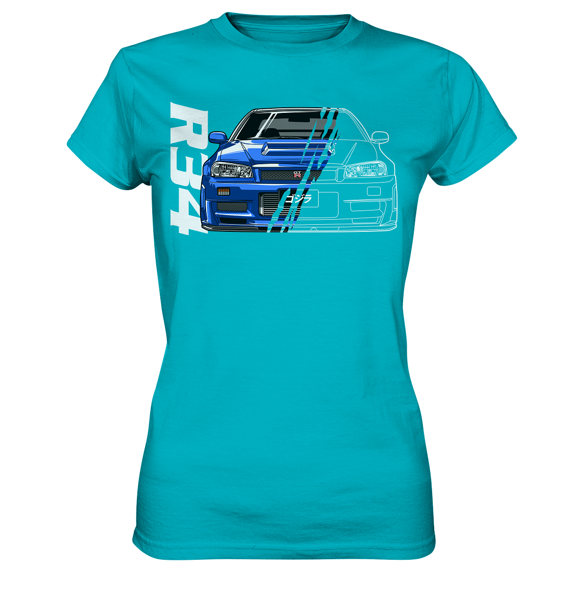 Skyline R34 GT-R Half-Cut - Ladies Premium Shirt - MotoMerch.de