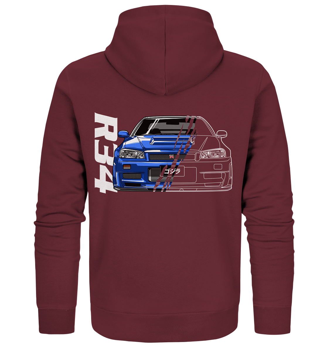 Skyline R34 GT-R Half-Cut - Organic Zipper - MotoMerch.de