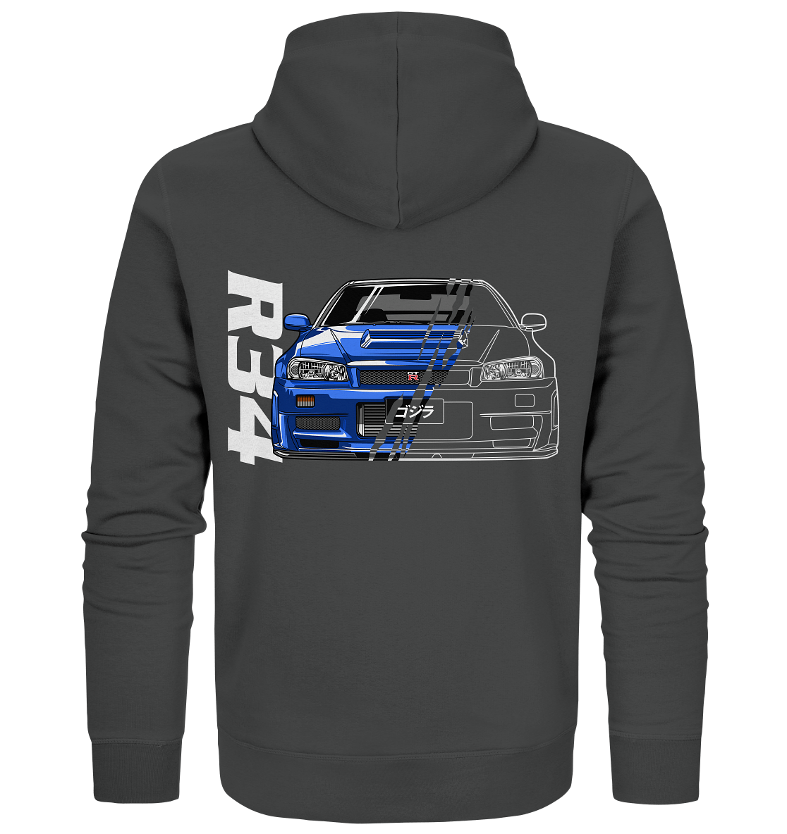 Skyline R34 GT-R Half-Cut - Organic Zipper - MotoMerch.de