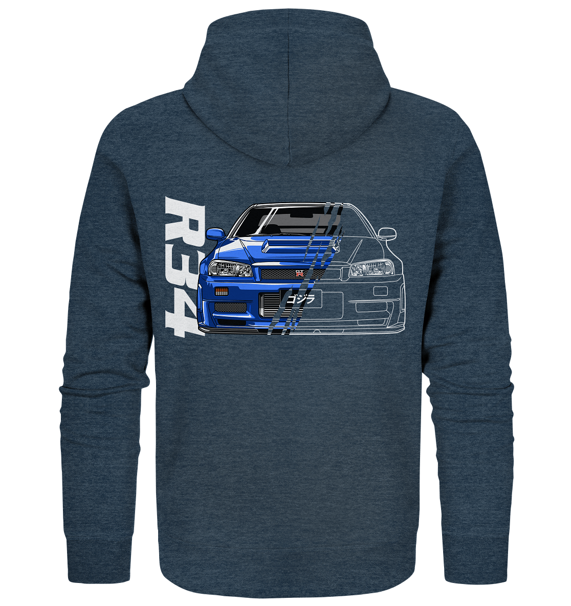 Skyline R34 GT-R Half-Cut - Organic Zipper - MotoMerch.de