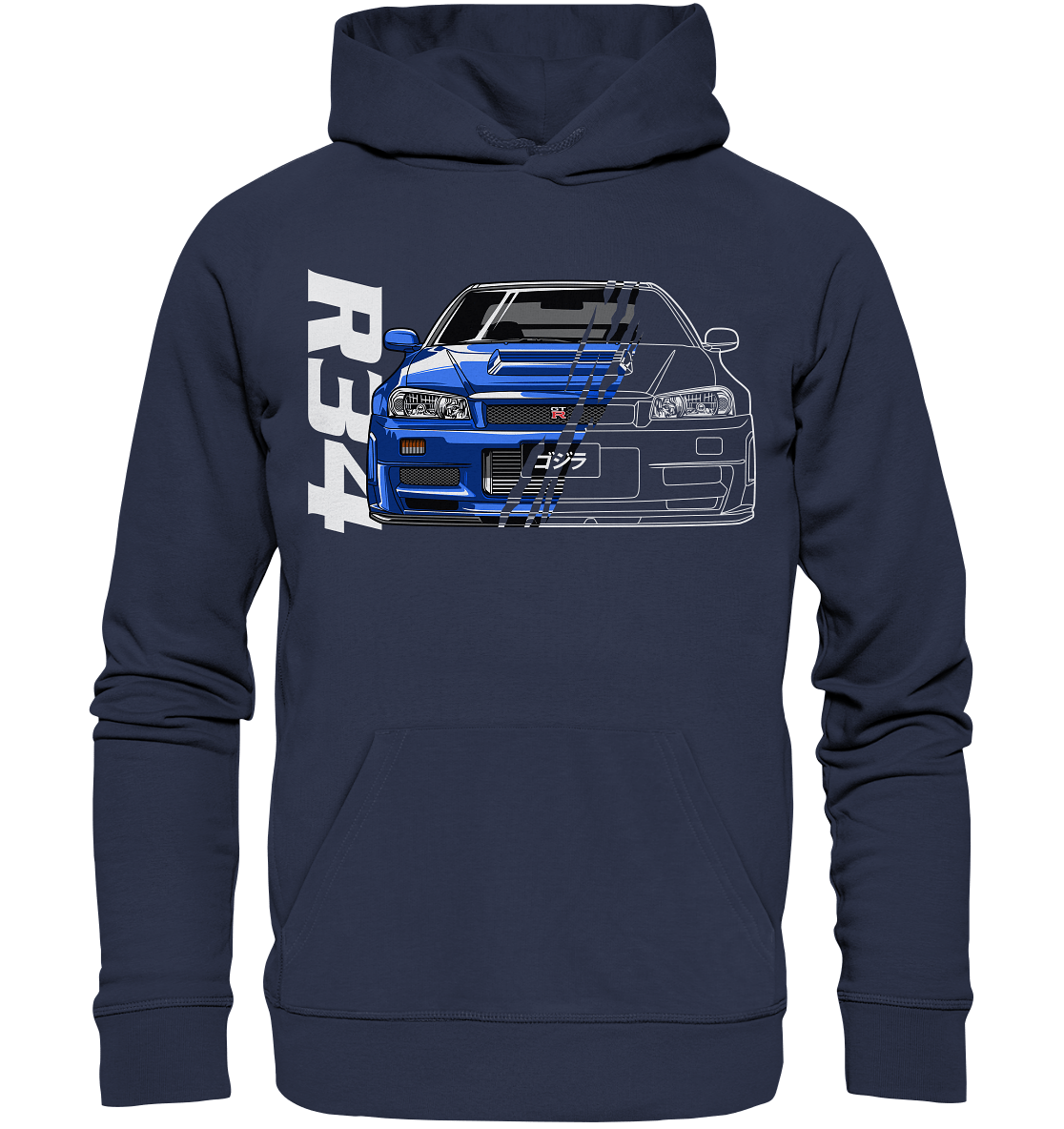 Skyline R34 GT-R Half-Cut - Premium Unisex Hoodie - MotoMerch.de