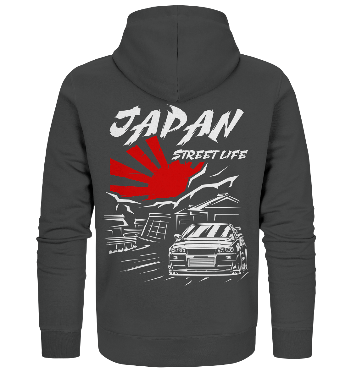 Skyline R34 - Japan Street Life - Organic Zipper - MotoMerch.de