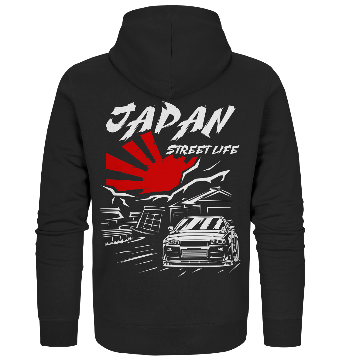 Skyline R34 - Japan Street Life - Organic Zipper - MotoMerch.de