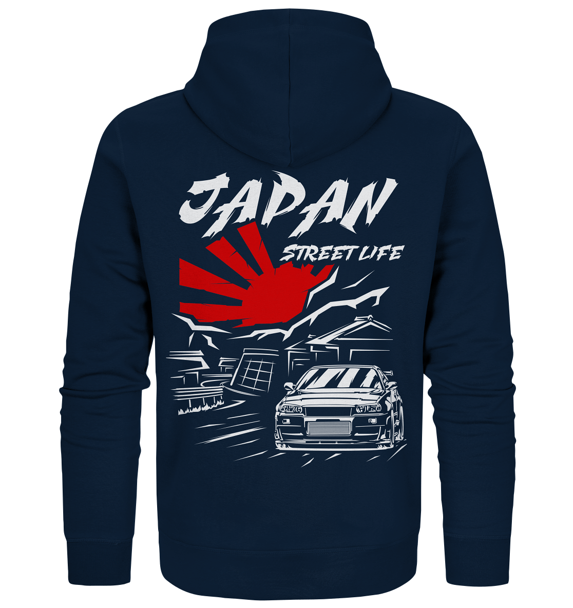 Skyline R34 - Japan Street Life - Organic Zipper - MotoMerch.de