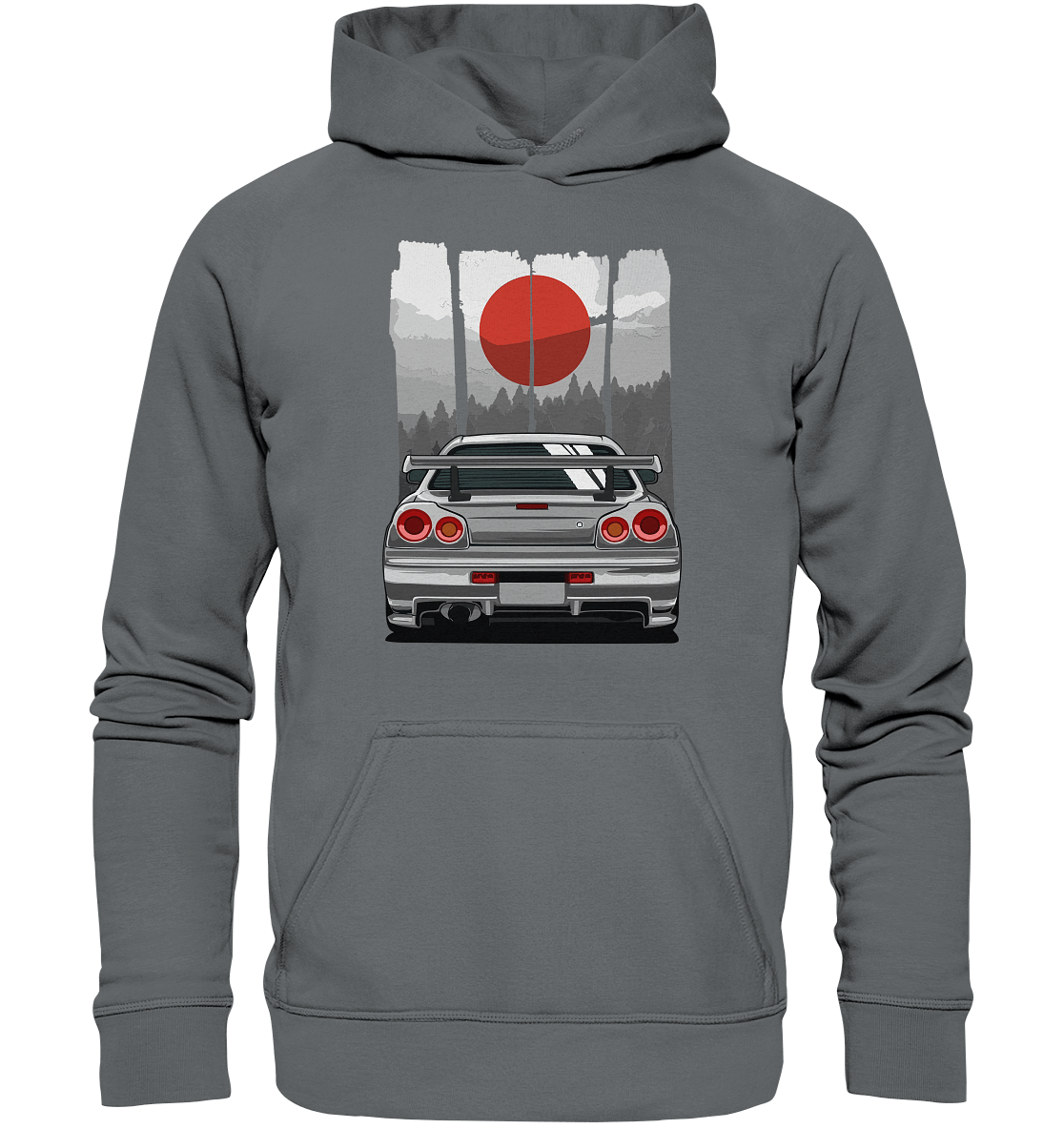 Skyline R34 JDM Sun - Basic Unisex Hoodie - MotoMerch.de