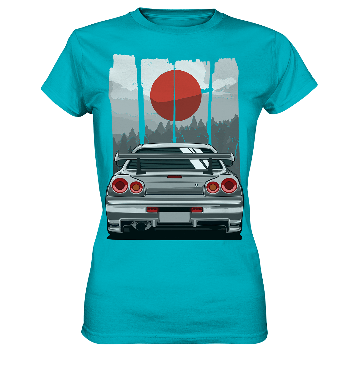Skyline R34 JDM Sun - Ladies Premium Shirt - MotoMerch.de