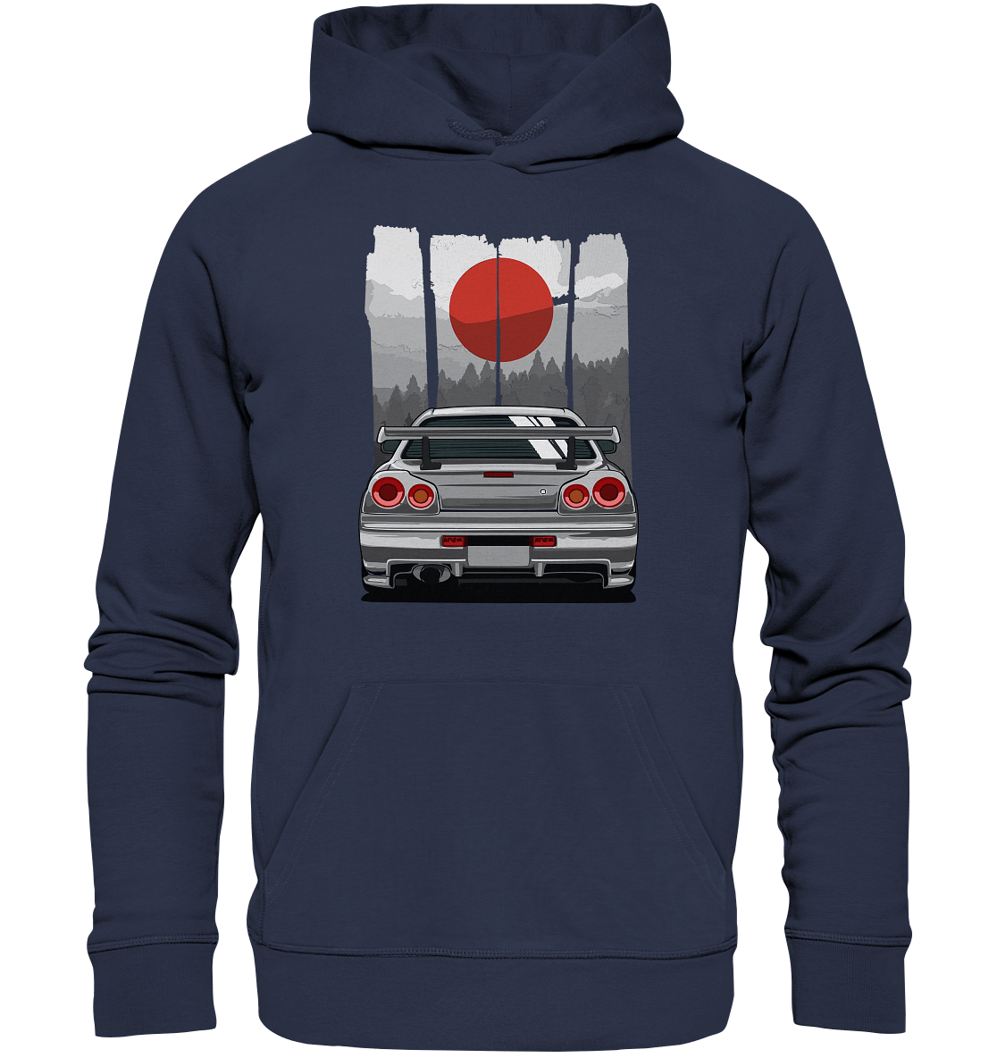 Skyline R34 JDM Sun - Premium Unisex Hoodie - MotoMerch.de