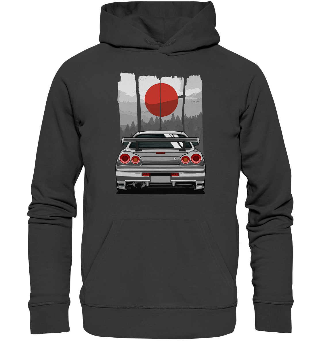 Skyline R34 JDM Sun - Premium Unisex Hoodie - MotoMerch.de