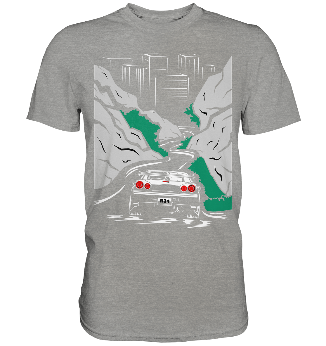 Skyline R34 Mountain Run - Premium Shirt - MotoMerch.de