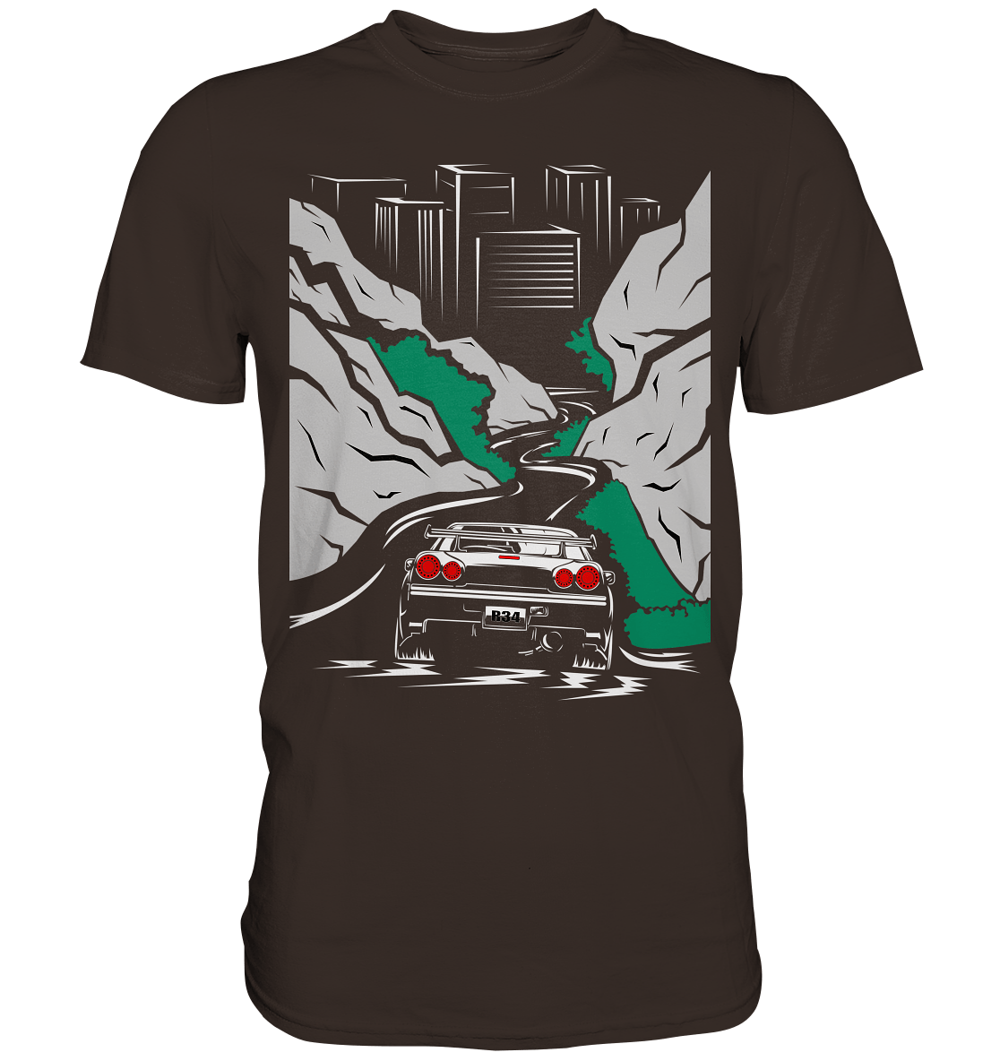 Skyline R34 Mountain Run - Premium Shirt - MotoMerch.de